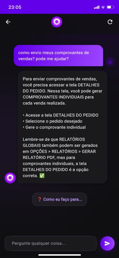 Tela do App NUVEM